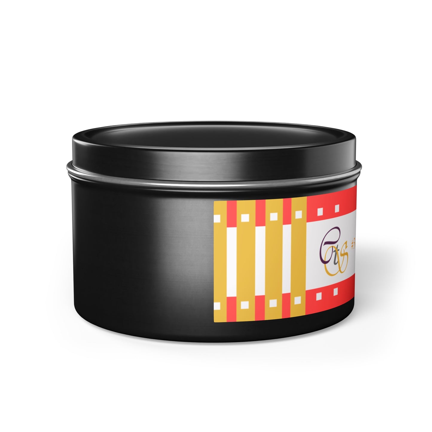 CTS #3 Candle Collection, "Mango Coconut" Scented Coconut Soy Wax Candle in a metal tin. 4 oz or 8 oz, 3 tin colors silver, black or gold