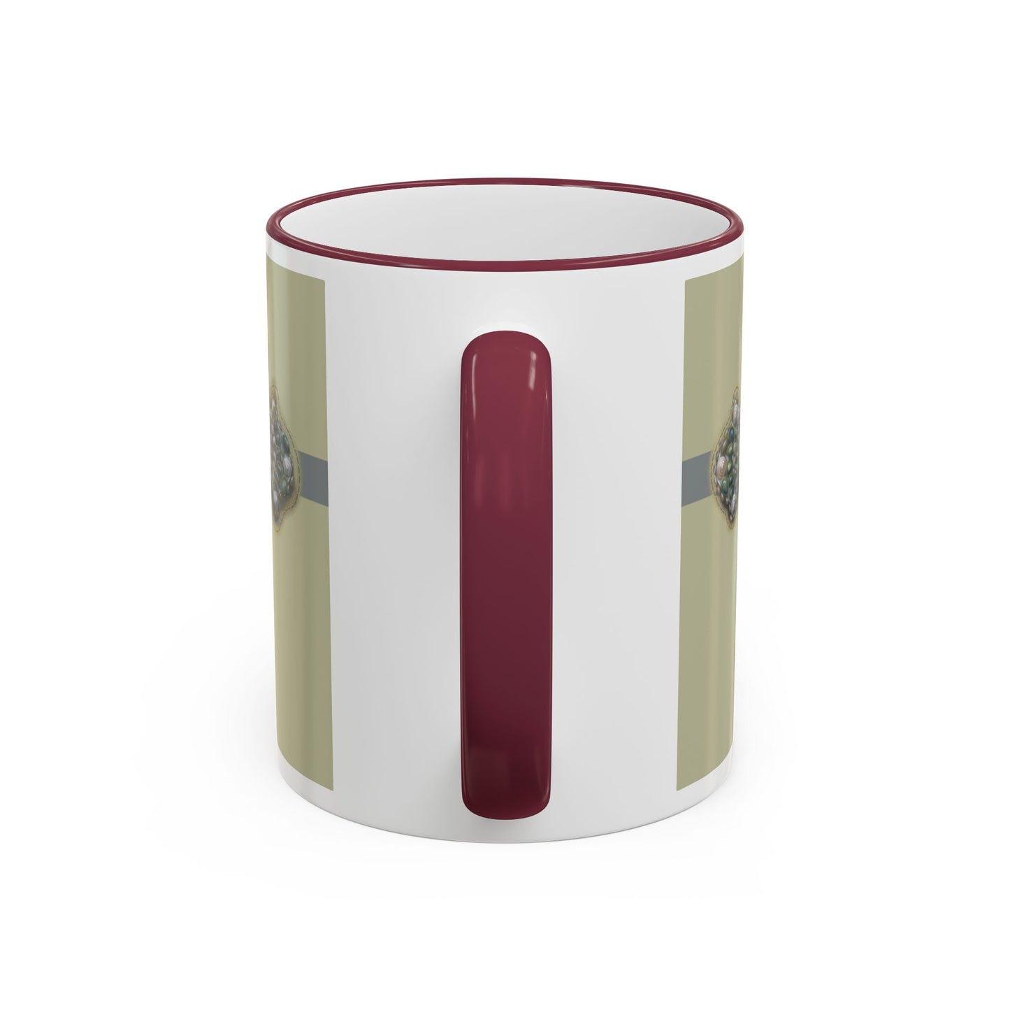 Embellished Inspirational Cross Accent Rim Mug — 'Keep the Faith' Coffee Cup (11oz, 15oz) by artist Marie Frederique