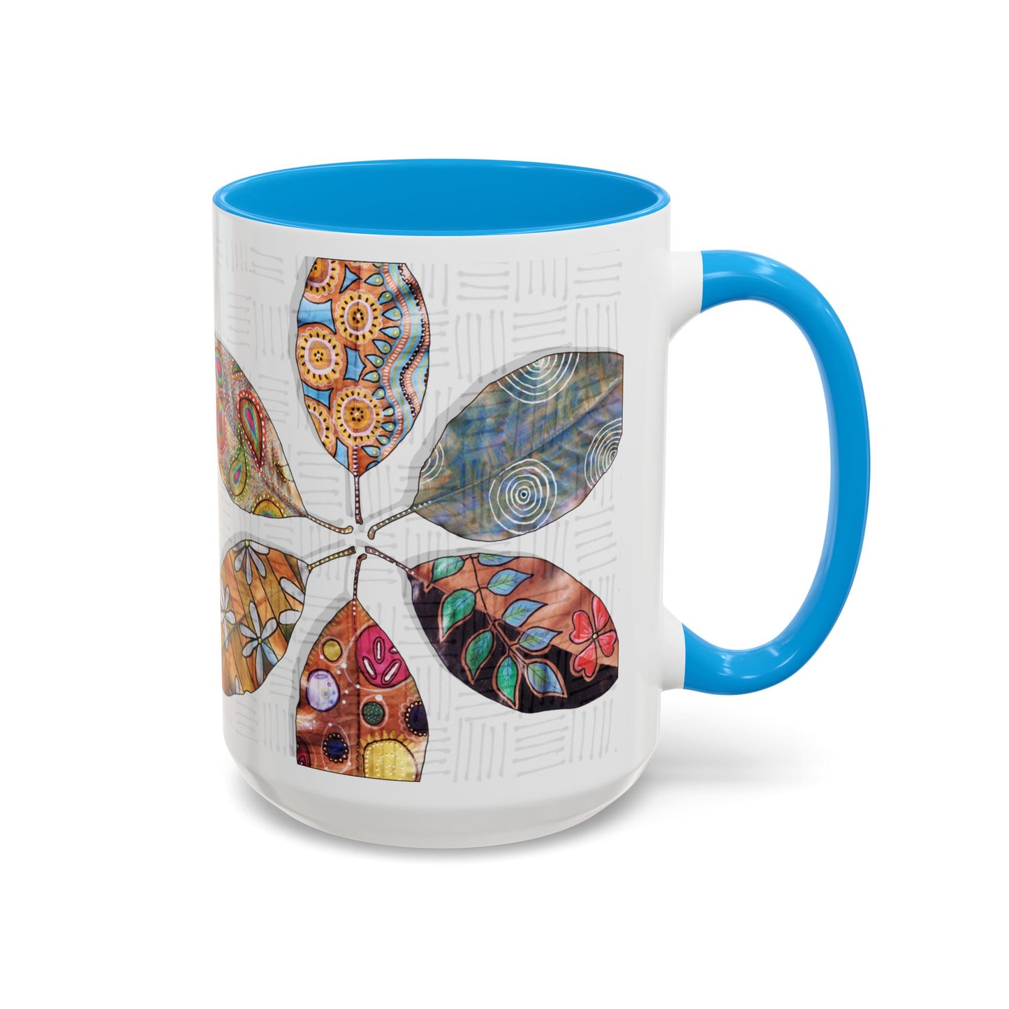 Painted Leaves Mug by Artist Marie Frederique