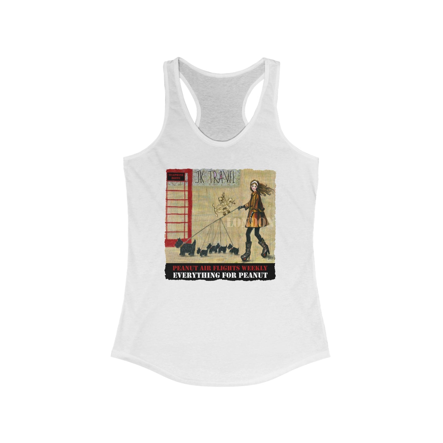 JK TRAVEL, London - Everything for Peanut, Women's Ideal Racerback Tank by artist Marie Frederique