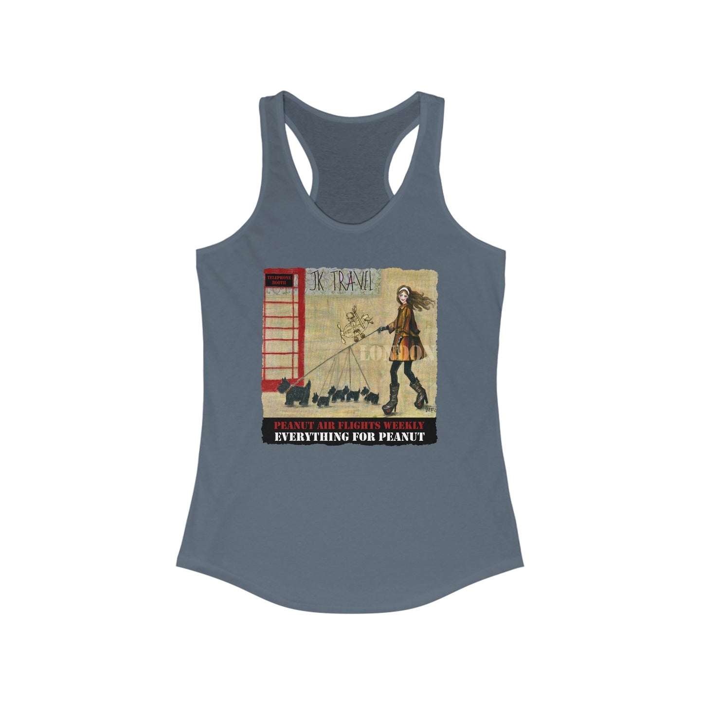 JK TRAVEL, London - Everything for Peanut, Women's Ideal Racerback Tank by artist Marie Frederique