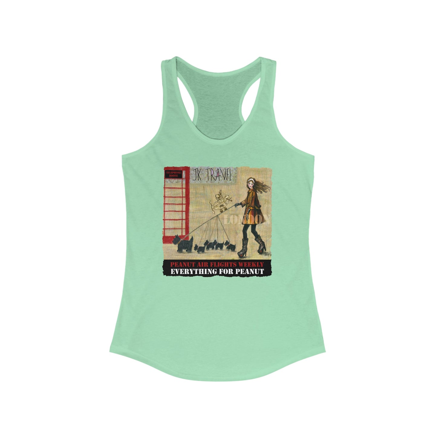 JK TRAVEL, London - Everything for Peanut, Women's Ideal Racerback Tank by artist Marie Frederique