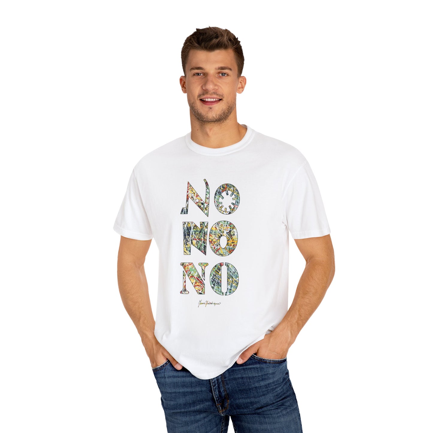 NO, NO, NO abstract Expressionist - Unisex Garment-Dyed T-shirt by artist Marie Frederique