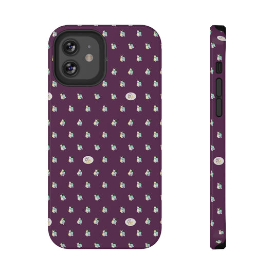 CTS Purple - repeat pattern boy and dog, Impact-Resistant Phone Cases by artist Marie Frederique