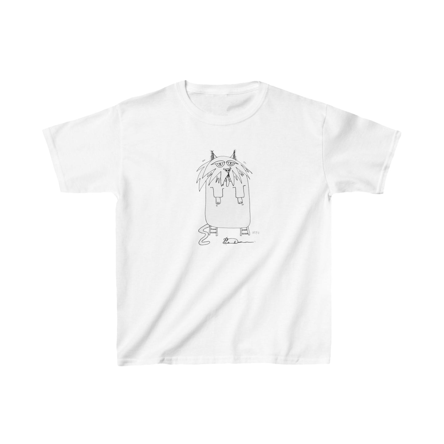 Cat and Mouse, Kids Heavy Cotton™ Tee by artist Marie Frederique