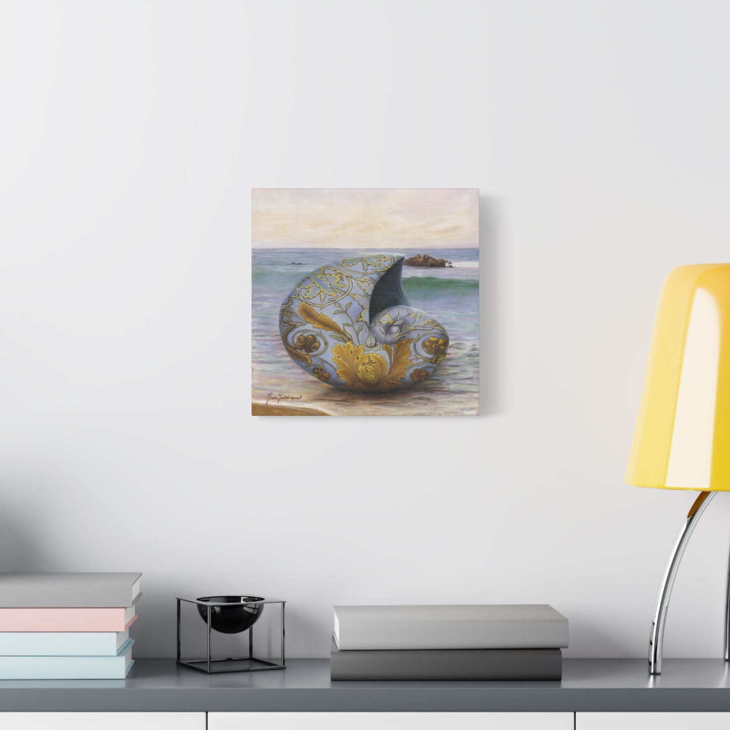 Ocean Tapestry II, Decorative Nautilus Canvas Wall Art – Ornate Shell Beach Print, Matte Stretched 1.25" by artist Marie Frederique