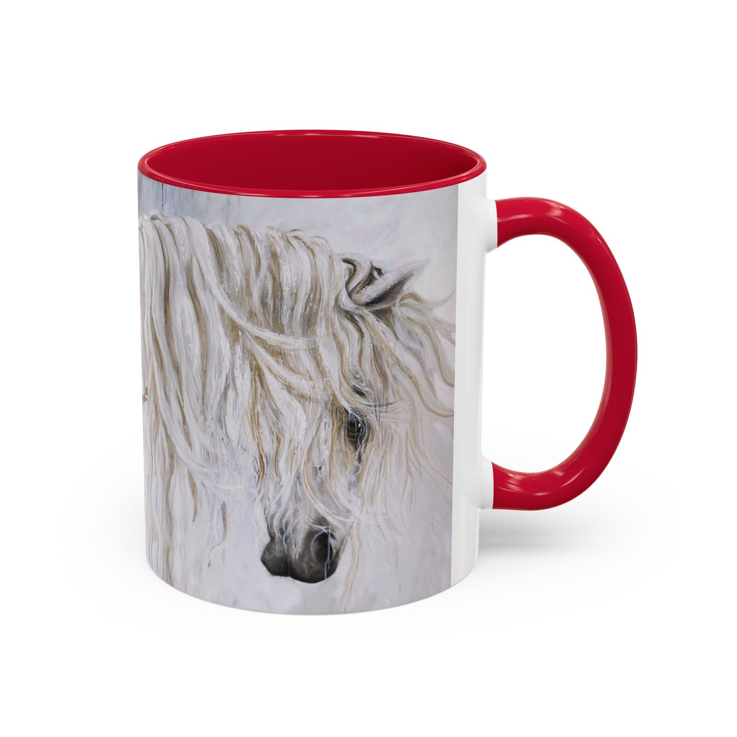 CTS - White horse with mane by Artist Marie Frederique