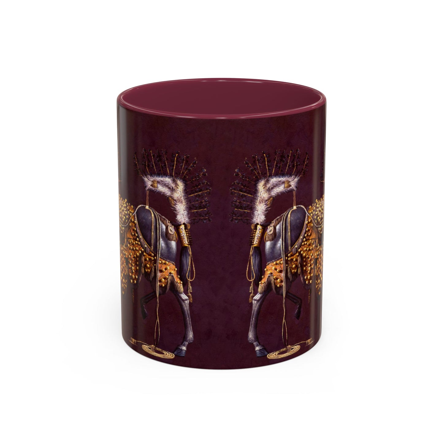 Horse in Antique Ceremonial Gold - Colorful Mug by Artist Marie Frederique