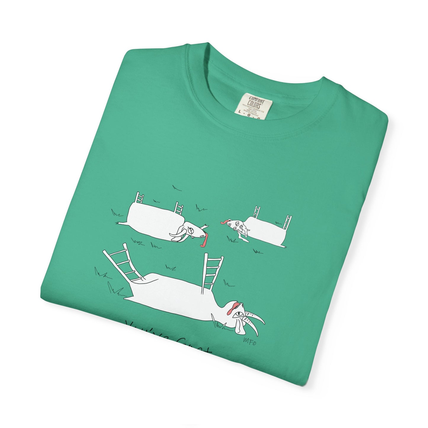 Goat lovers, "You've Goat to Be Kidding Me" cotton T-shirt by artist Marie Frederique