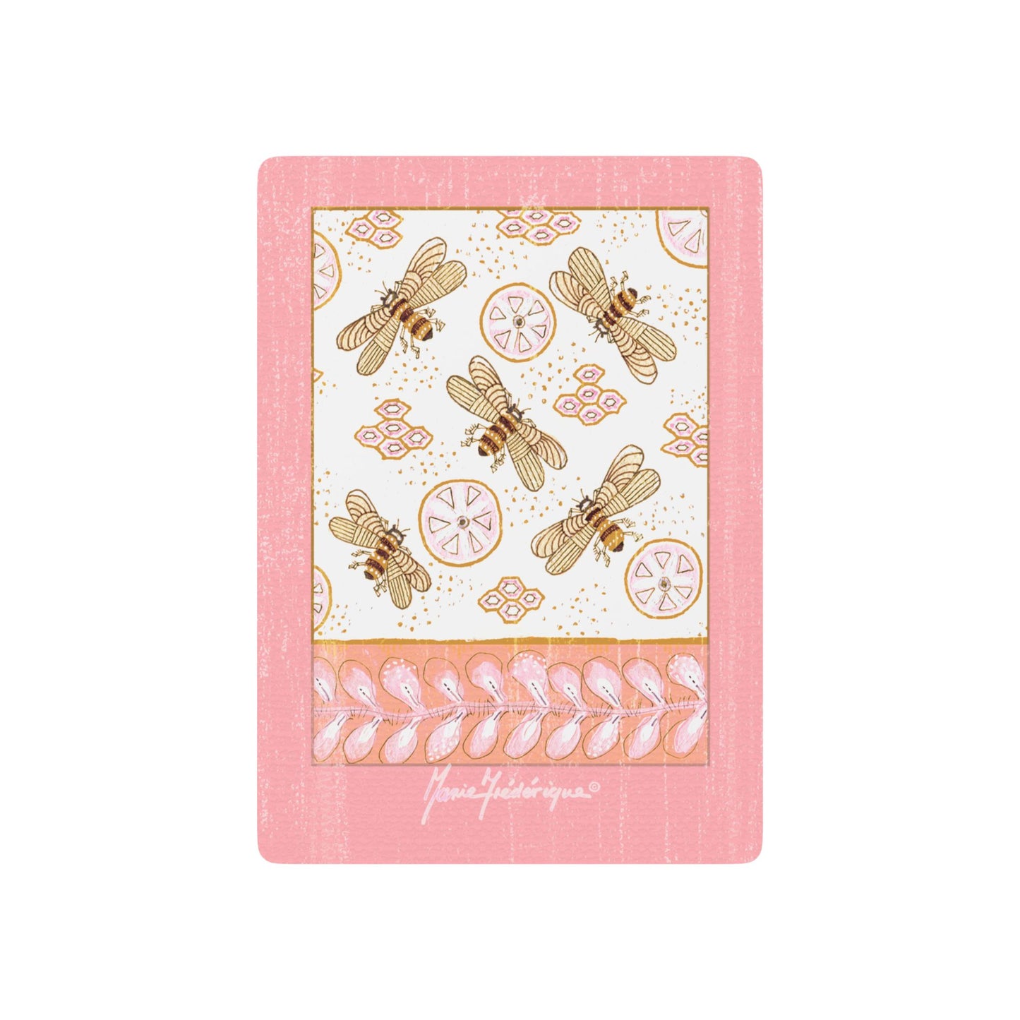 Honey Bee Antiqued Elegant Bridge/Poker Playing Cards Set - Unique Designs for Game Nights by artist Marie Frederique