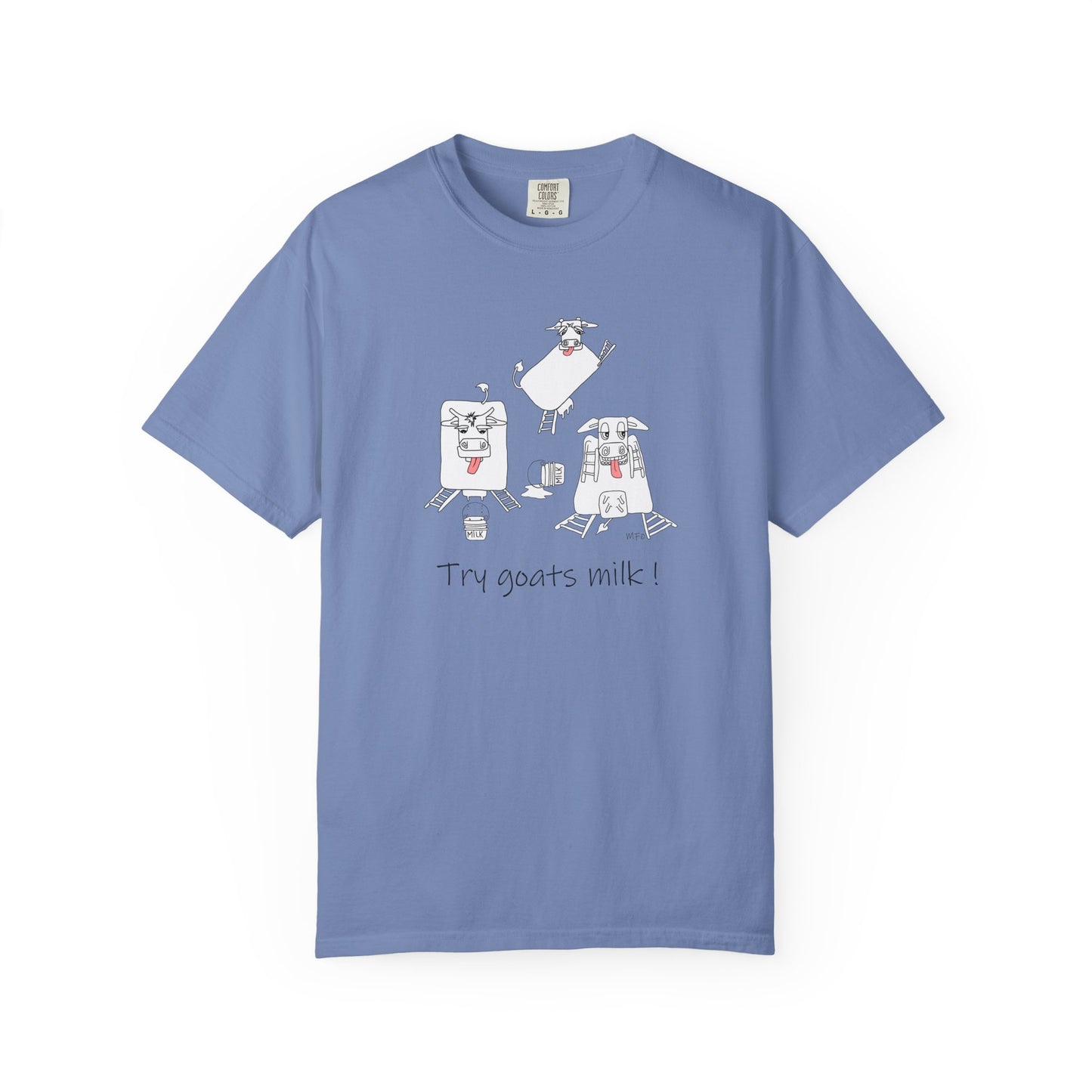 Goat milk lovers, Ranch Cow T-Shirt by artist Marie Frederique