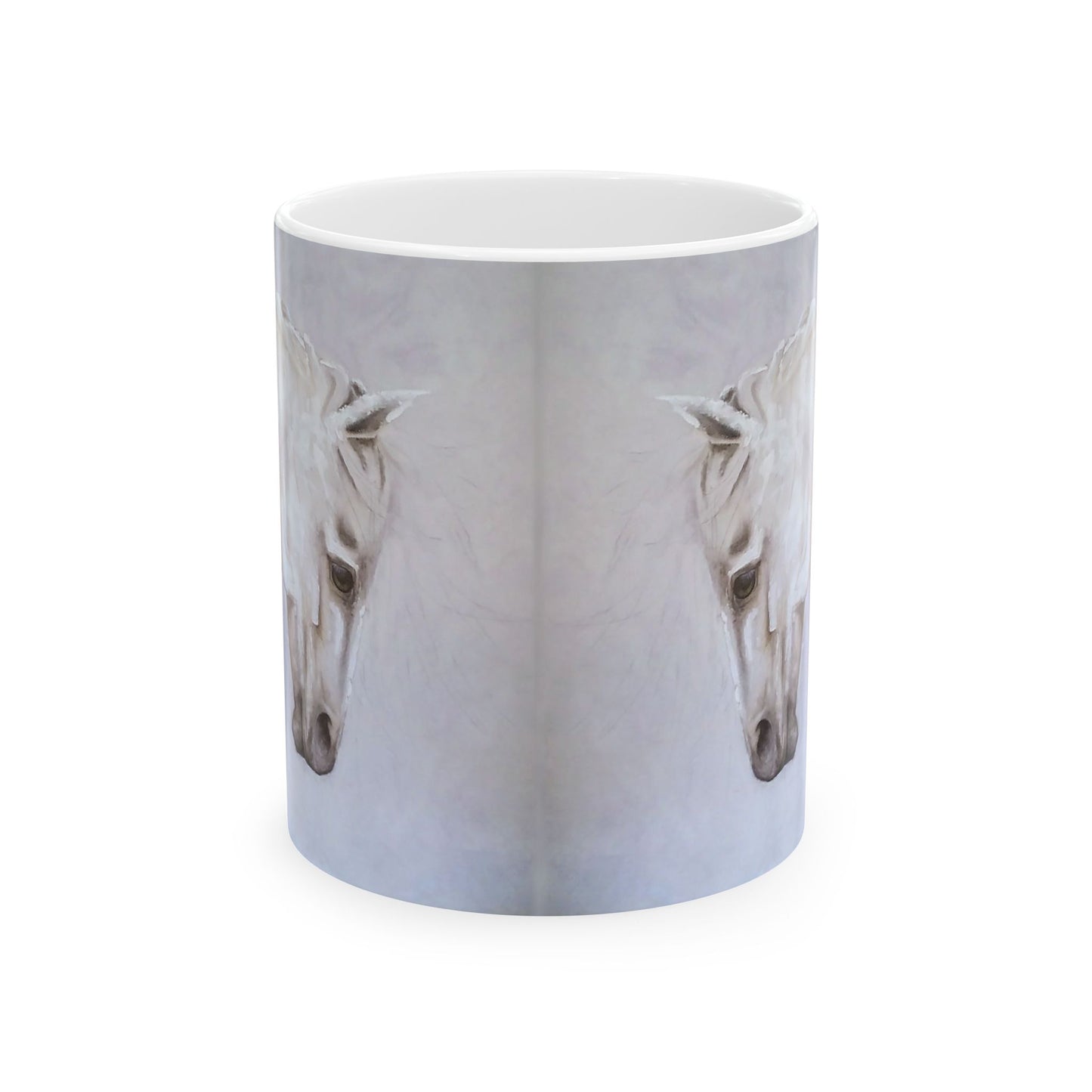 CTS White horse 1, Ceramic Mug, 11oz by Artist Marie Frederique