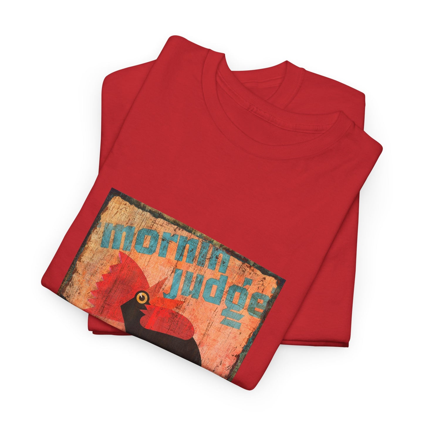 Retro Cockerel Good morning, Graphic Unisex Tee - by artist Marie Frederique