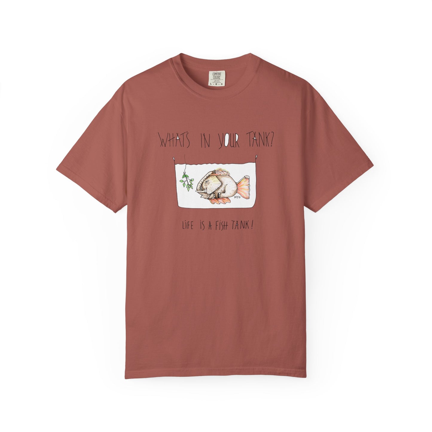 Fish Tank Collection, Elephant Fish Aquarium T-Shirt by artist Marie Frederique
