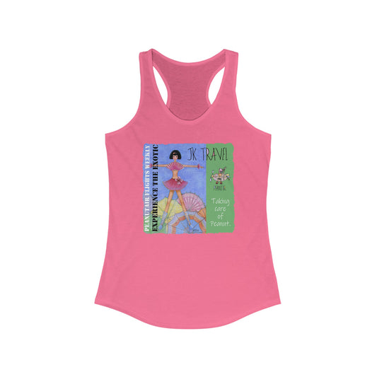 JK TRAVEL, Experience the exotic - Women's Ideal Racerback Tank by artist Marie Frederique