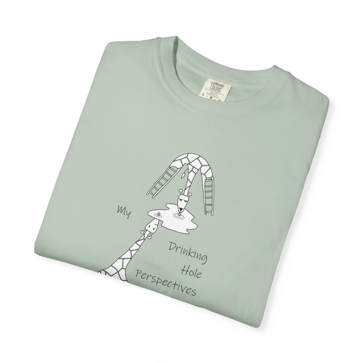 Giraffe T-shirt "My Drinking Hole Perspectives" - by artist Marie Frederique
