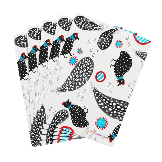 Guinea Fowl Artistic Bridge/Poker Playing Cards Set - Unique Design for Game Night by artist Marie Frederique