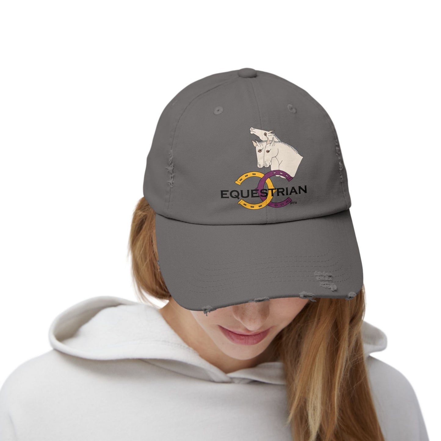 EQUESTRIAN CTS, Unisex Distressed Cap by artist Marie Frederique