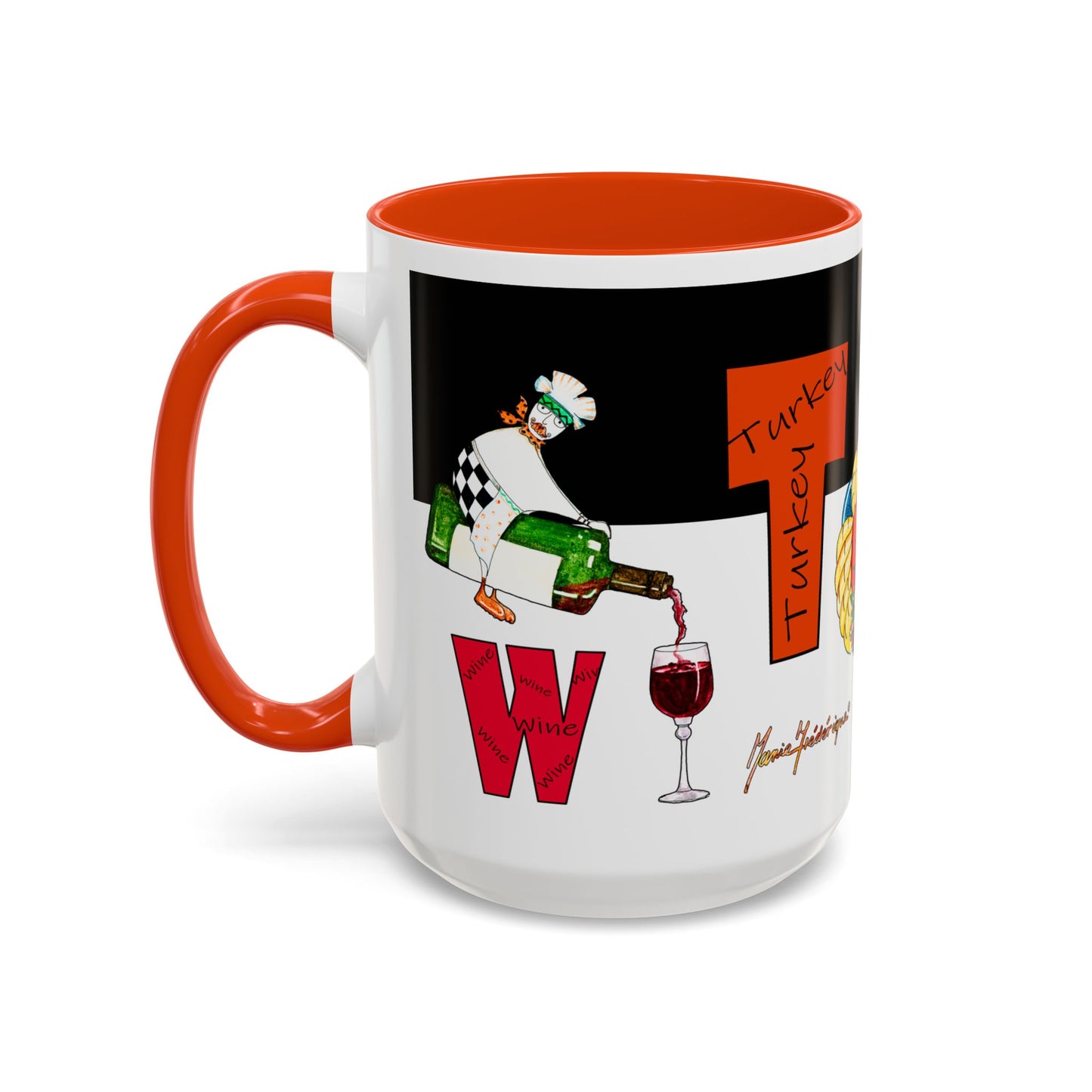 Colorful WTF Holiday Mugs by artist Marie Frederique