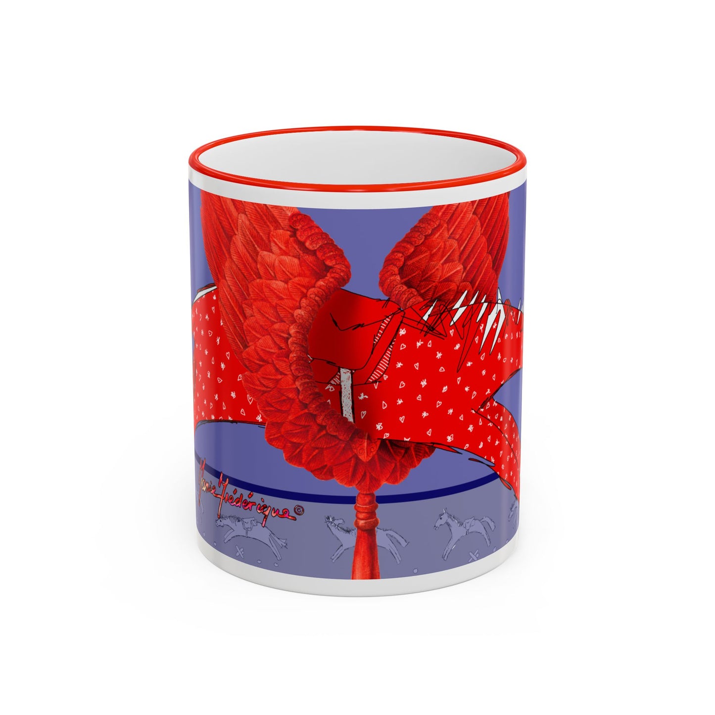 Chestnut jumper Accent Rim Mug — Coffee Cup (11oz/15oz) by artist Marie Frederique
