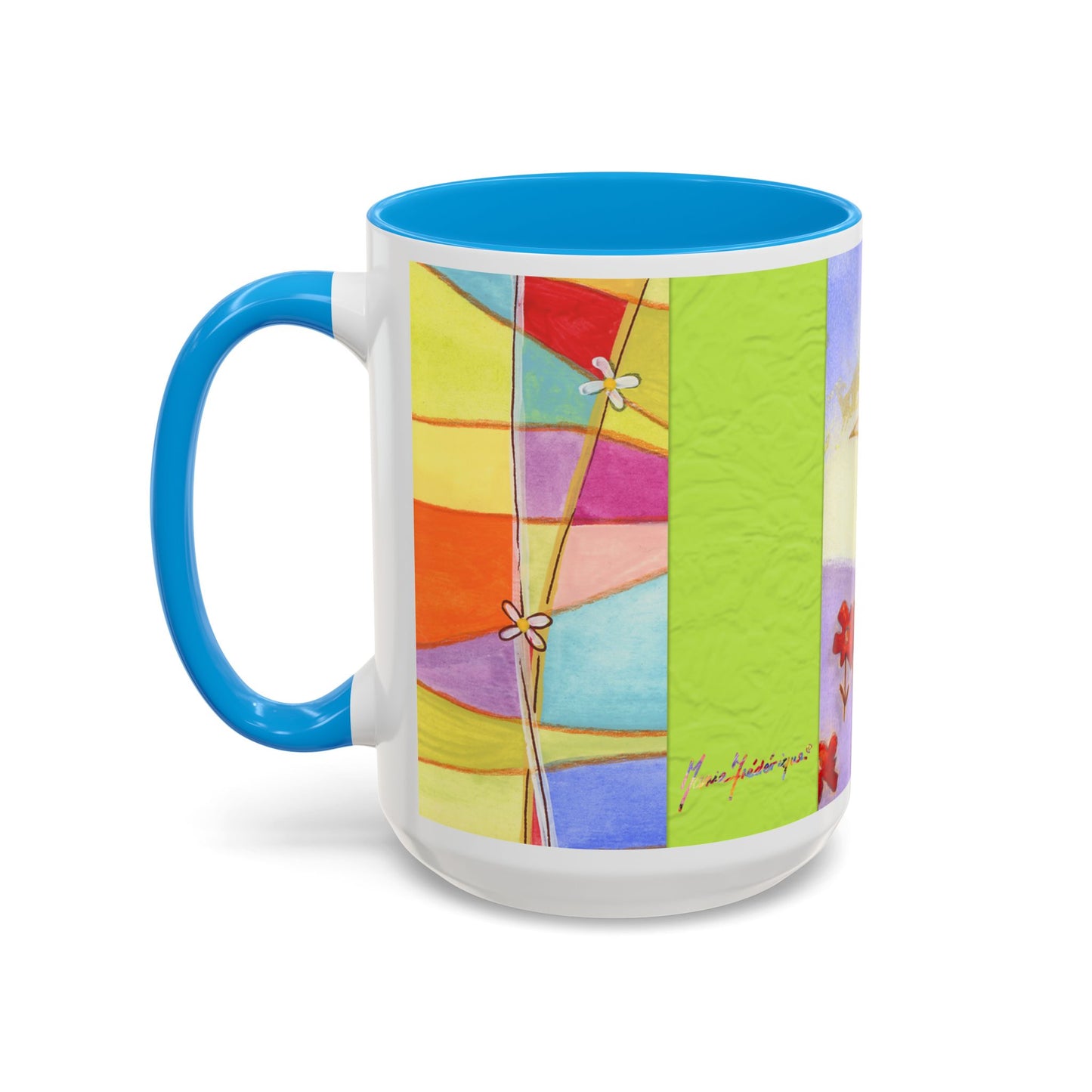 Colorful Dove, Peace offering - Colorful Mug by artist Marie Frederique