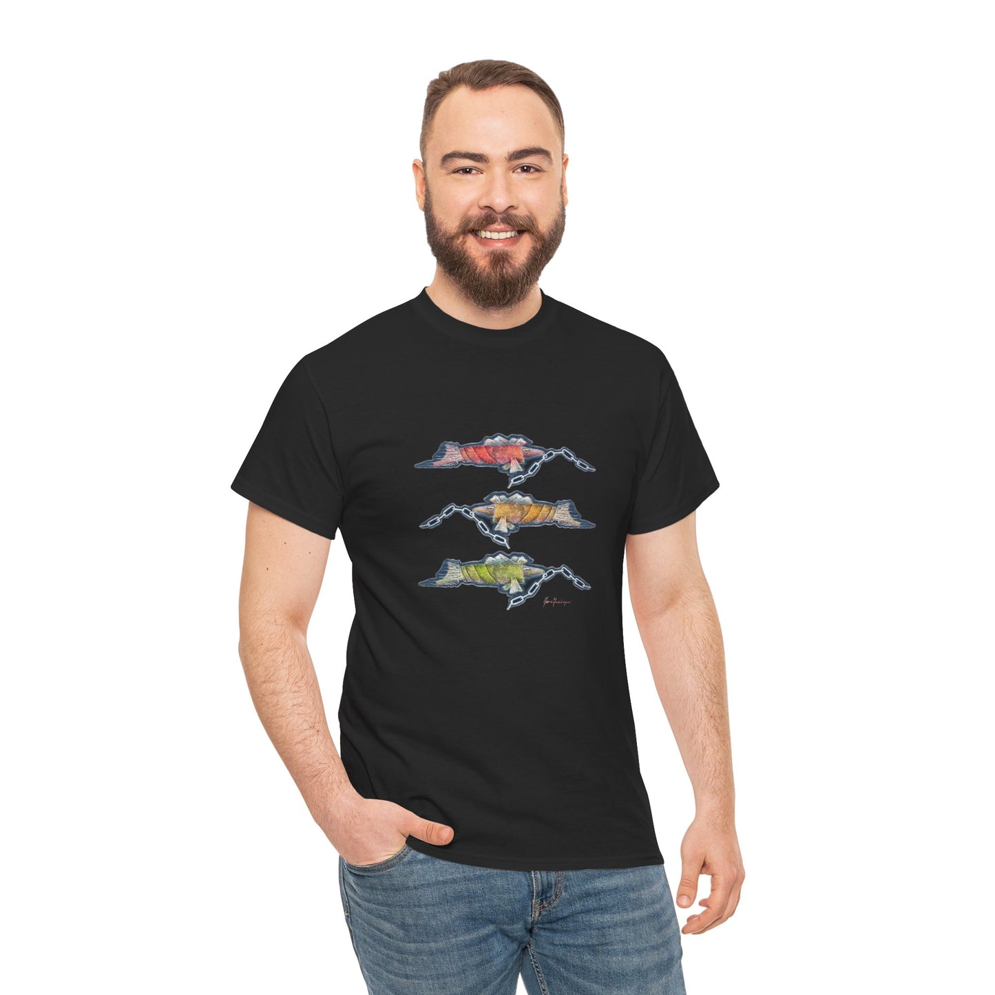 Trio Snout fish T-Shirt — fishing Tee by artist Marie Frederique