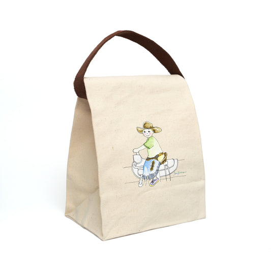 Giddy up Cowboy - Canvas Lunch Bag With Strap by Artist Marie Frederique