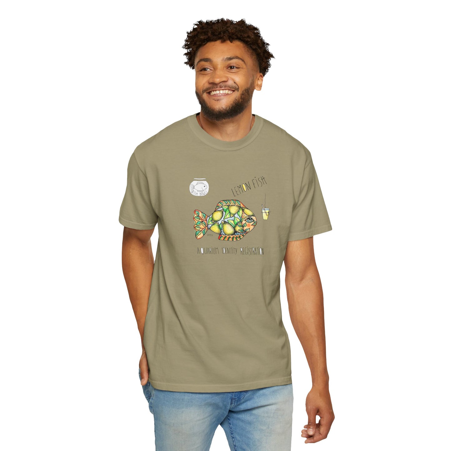 Lemon Fish Unisex T-shirt - The Fishbowl Collection by artist Marie Frederique