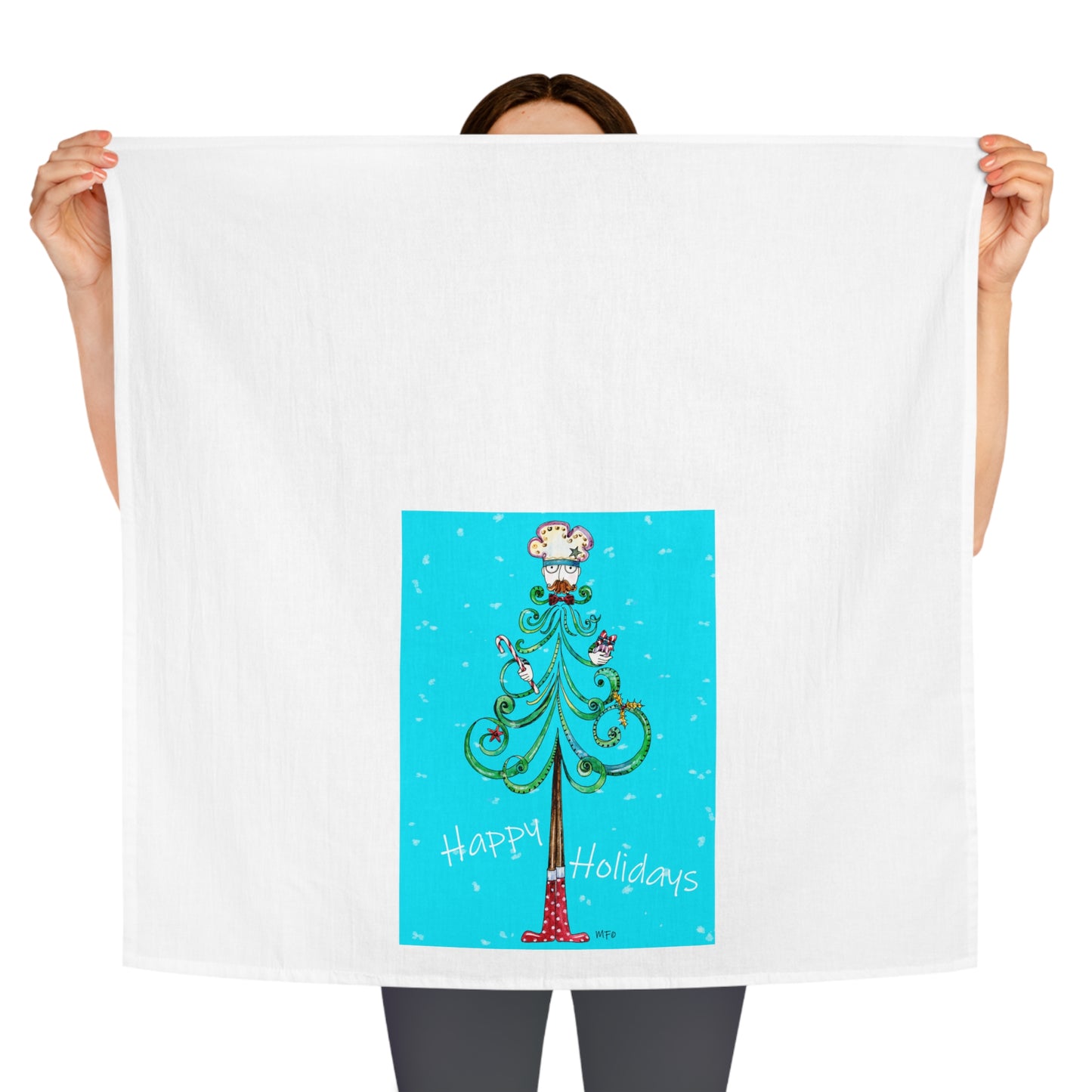 Christmas Tree Tea Towel by artist Marie Frederique