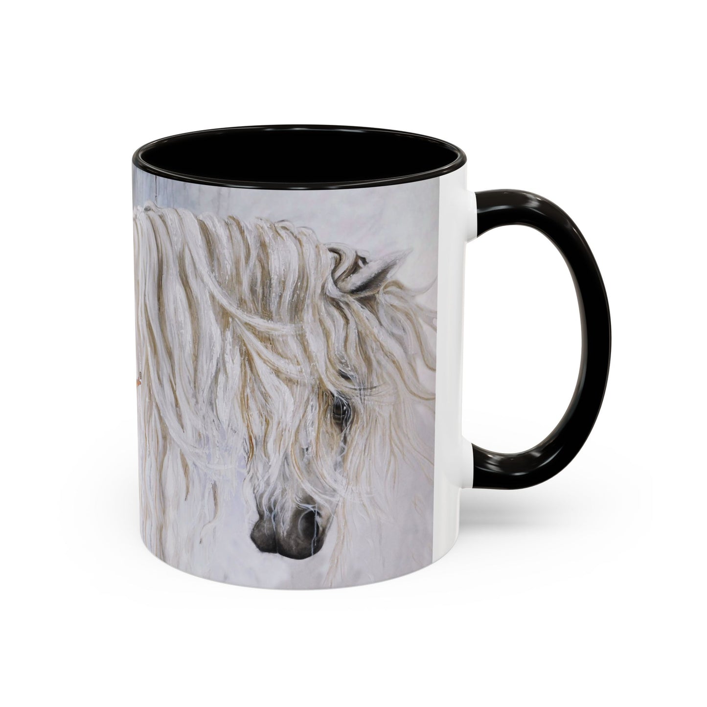 CTS - White horse with mane by Artist Marie Frederique