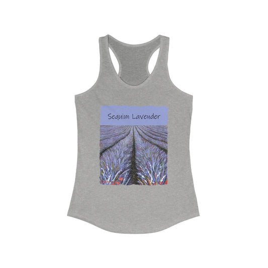 SEQUIM Lavender fields, Women's Ideal Racerback Tank by artist Marie Frederique