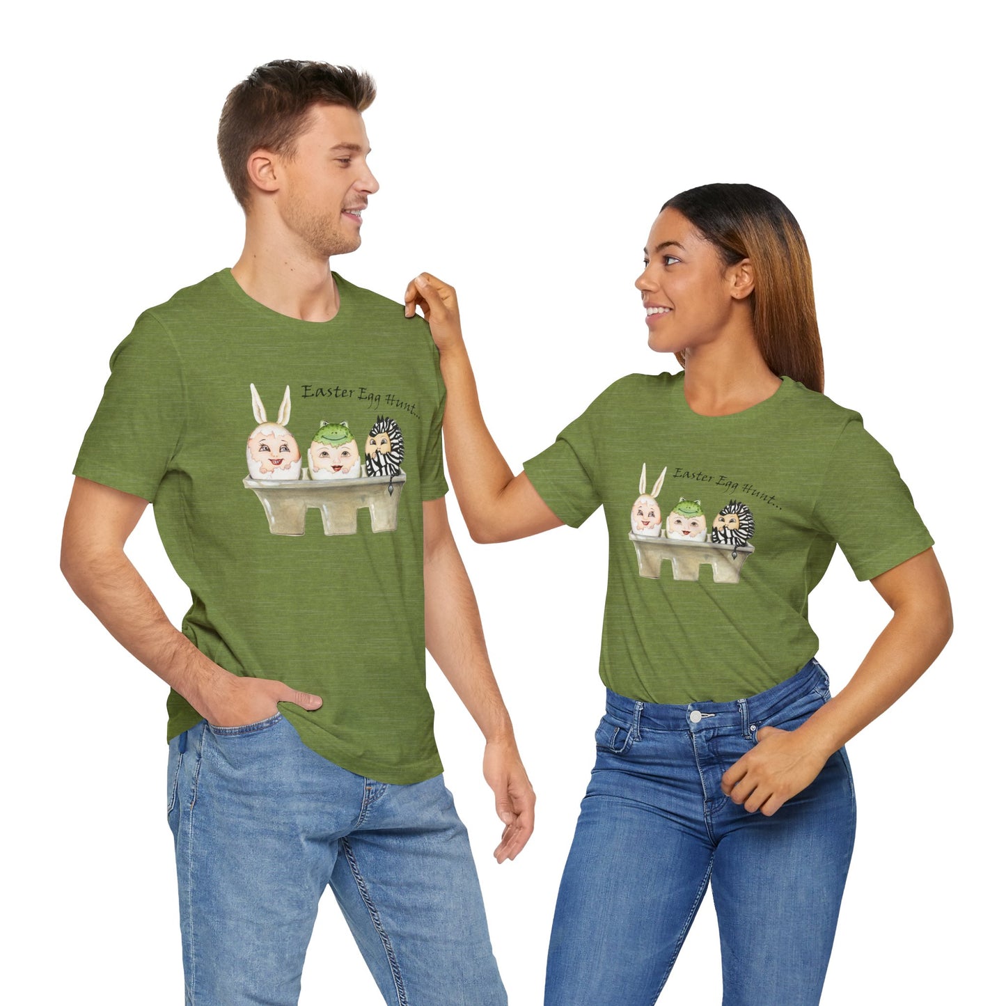 Easter Egg Hunt, Eggs in a crate - Unisex Heavy Cotton Tee by artist Marie Frederique