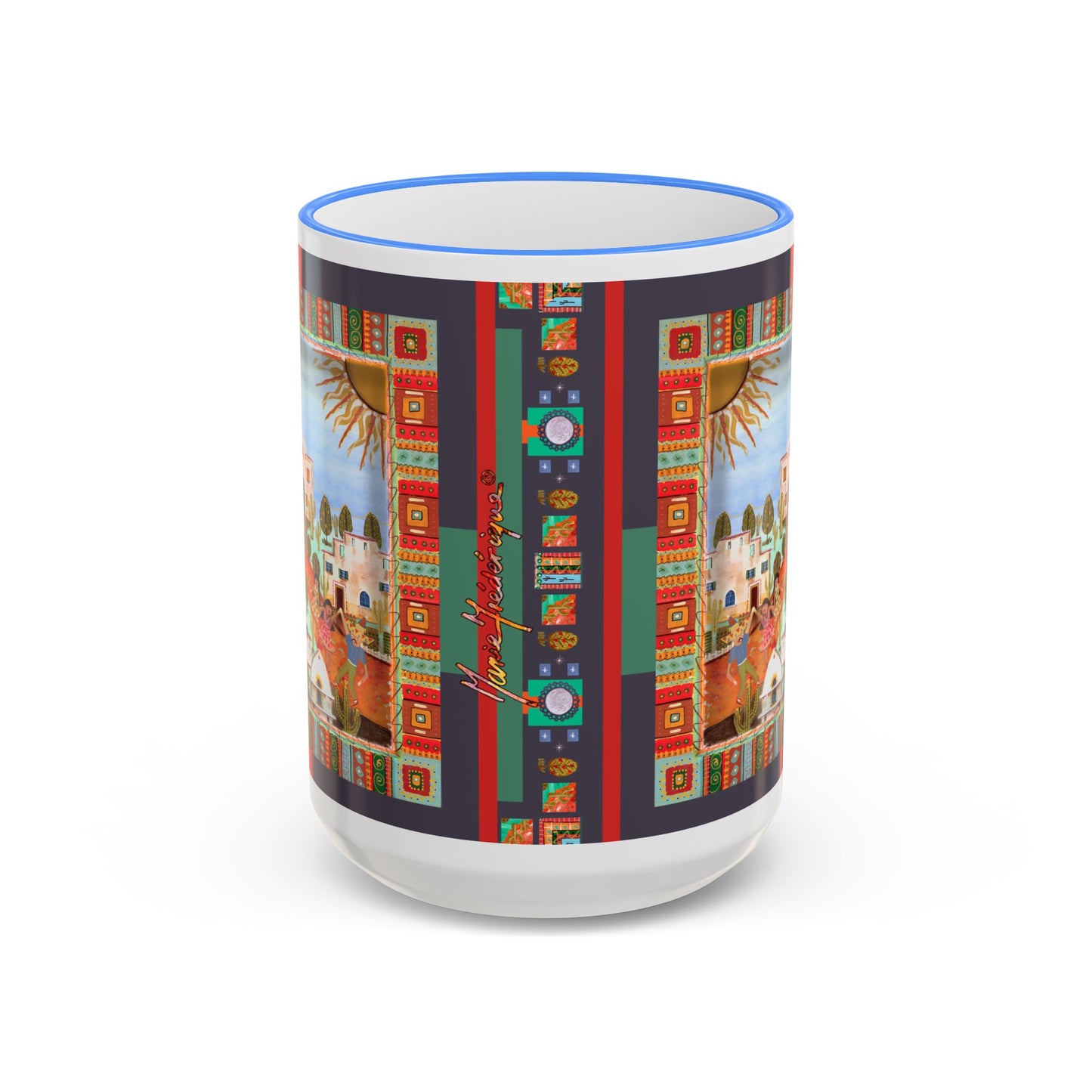 Colorful Pueblo Pattern Coffee Mug (11oz/15oz) by artist Marie Frederique