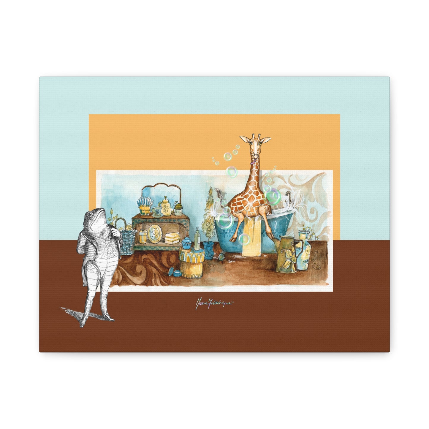 Giraffe Nursery Canvas Wall Art - Baby Room Decor by artist Marie Frederique