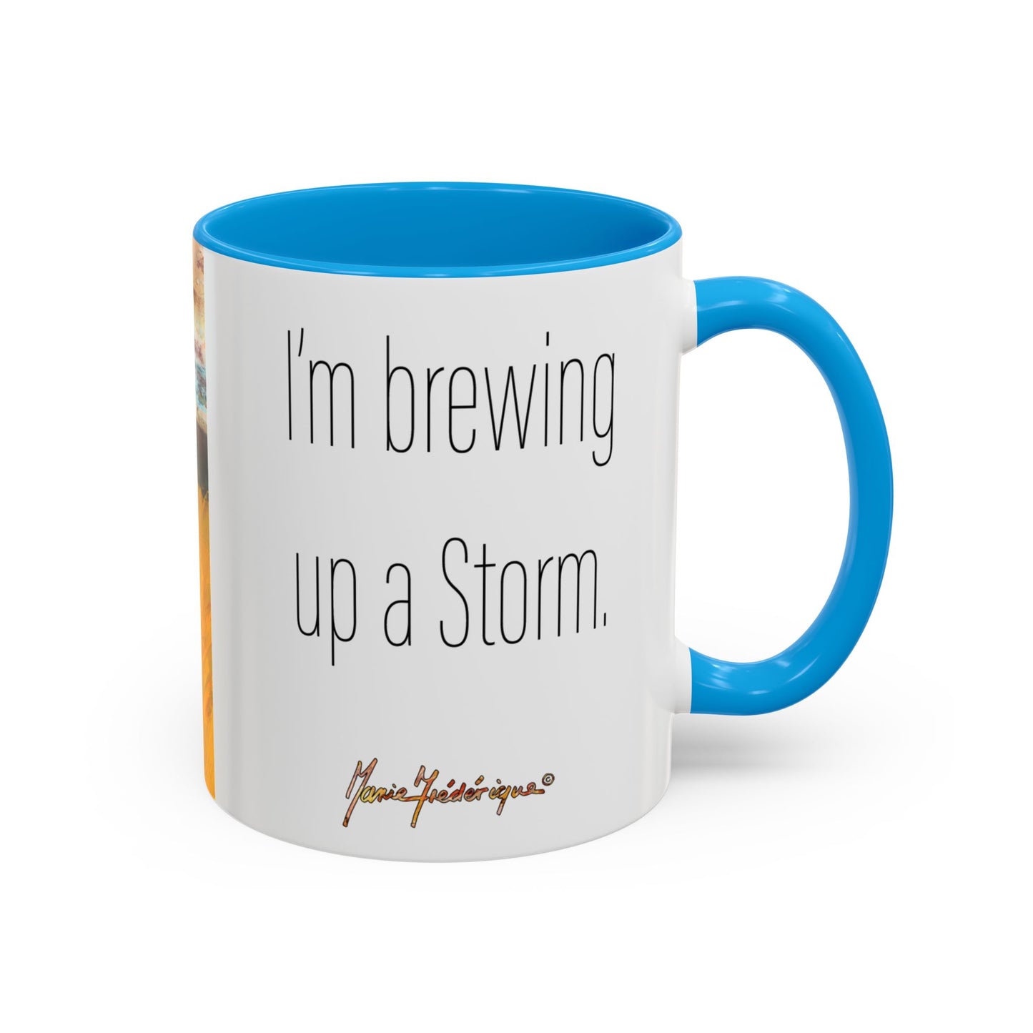 Brewing up a Storm, Colorful Mug by Artist Marie Frederique