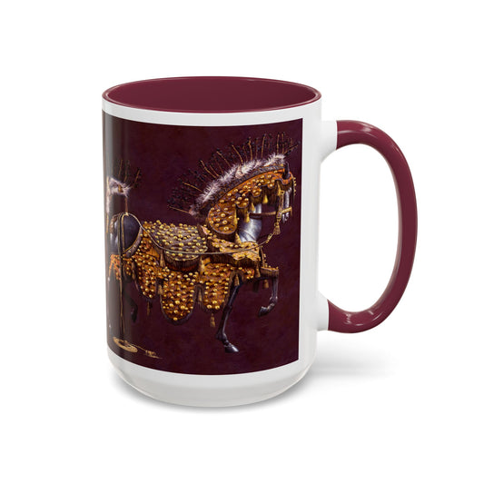 Horse in Antique Ceremonial Gold - Colorful Mug by Artist Marie Frederique