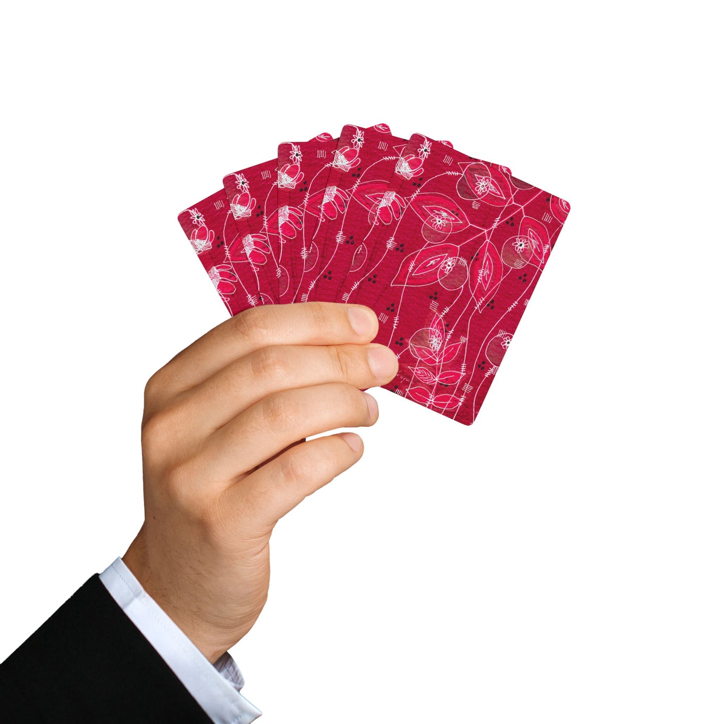 Poppy Berry Stylish Floral Bridge/Poker Playing Cards - Perfect for Game Night by artist Marie Frederique