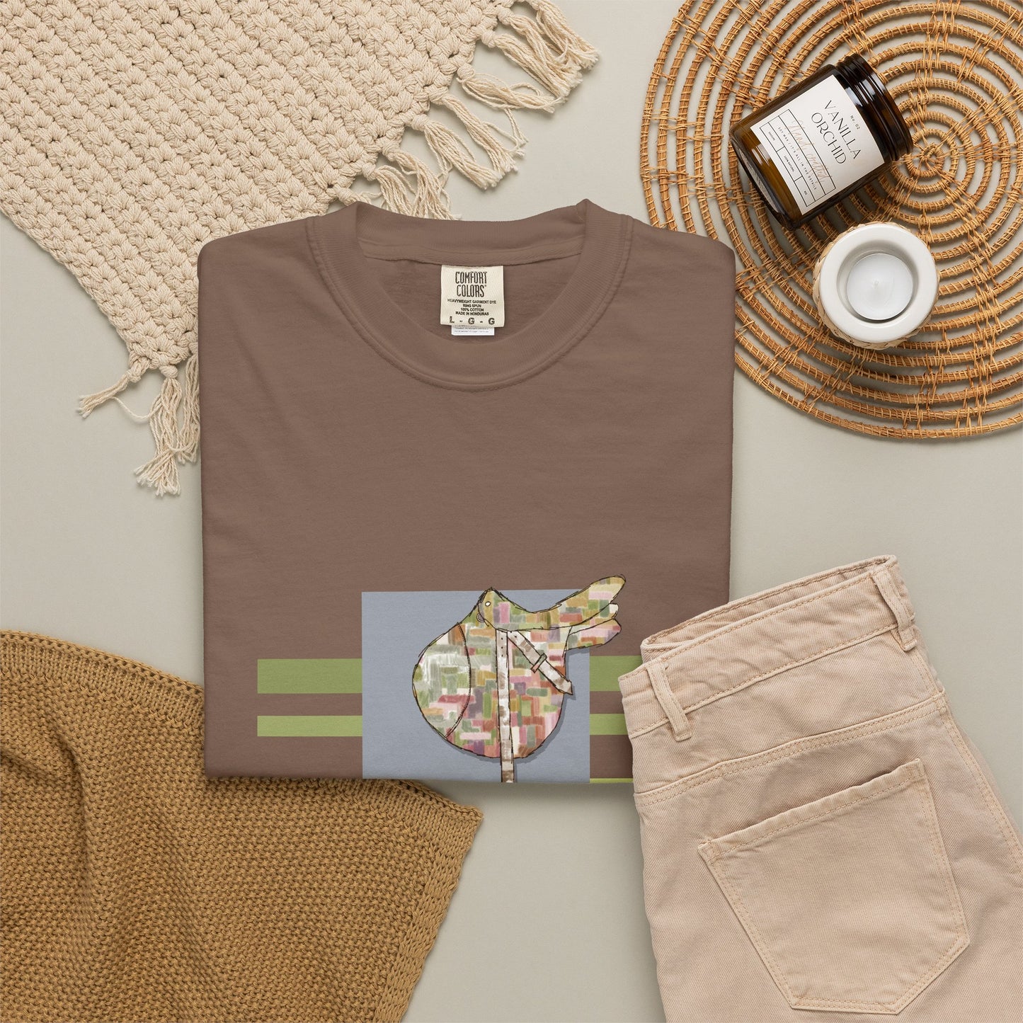 Equestrian Saddle patchwork T-Shirt by artist Marie Frederique