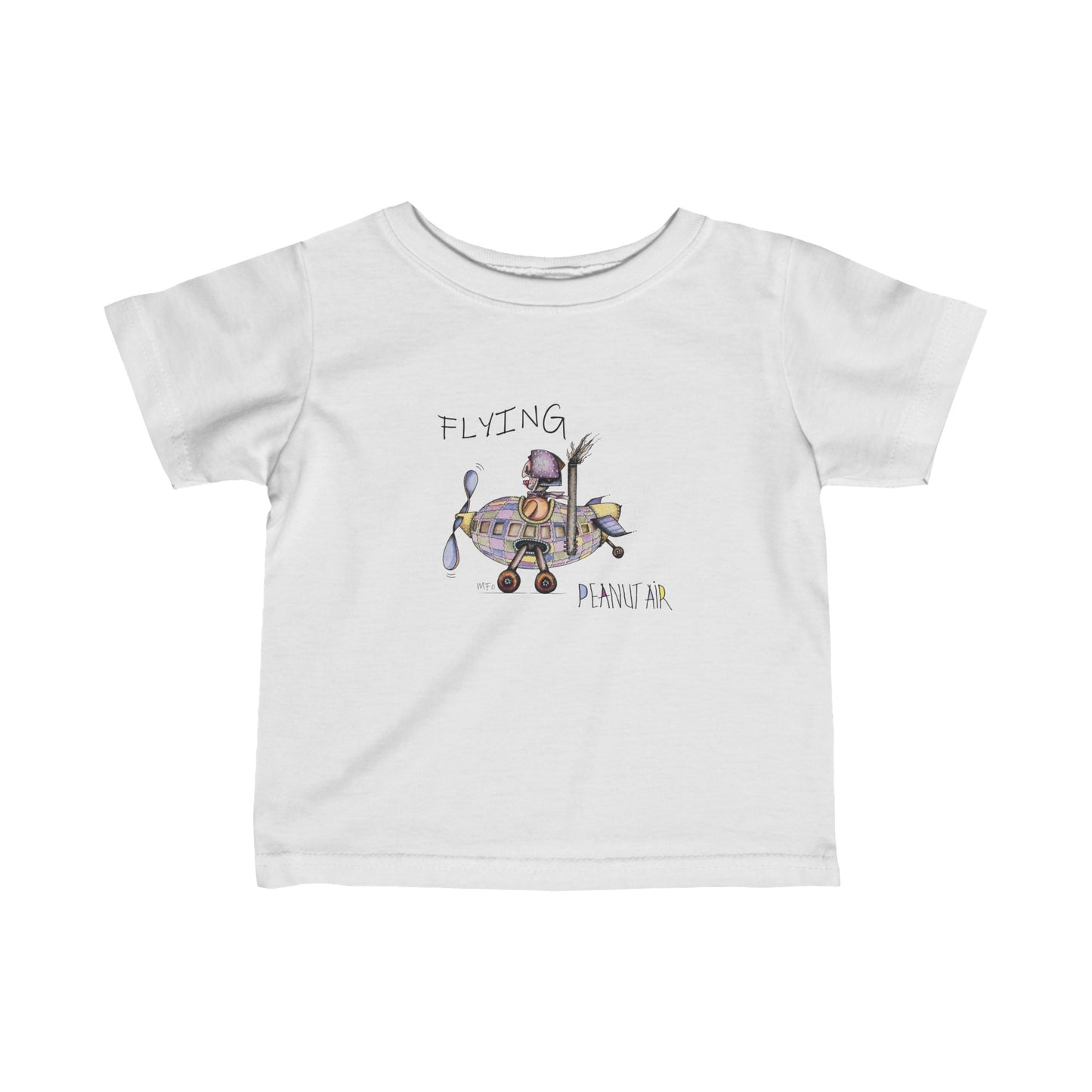 PEANUT AIR, "Flying" Super cute Designer wear Infant Fine Jersey Tee by artist Marie Frederique