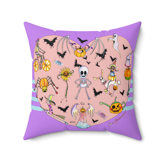 Halloween Heart Decorative Pillow by artist Marie Frederique
