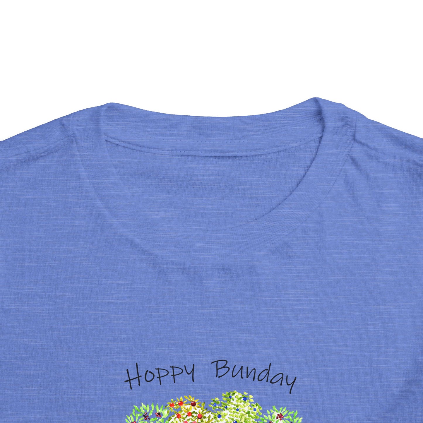 Hoppy Bunday Toddler Short Sleeve Tee - Cute white Easter Bunny T-Shirt by artist Marie Frederique