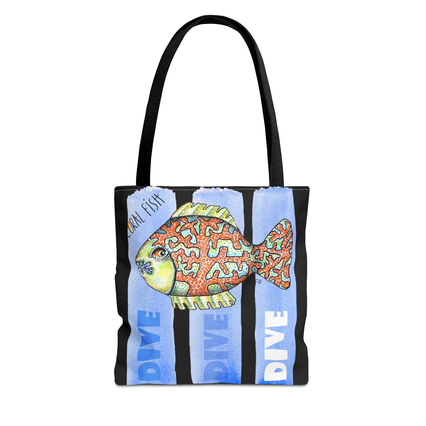 Scuba Dive Fish Tote Bag by artist Marie Frederique