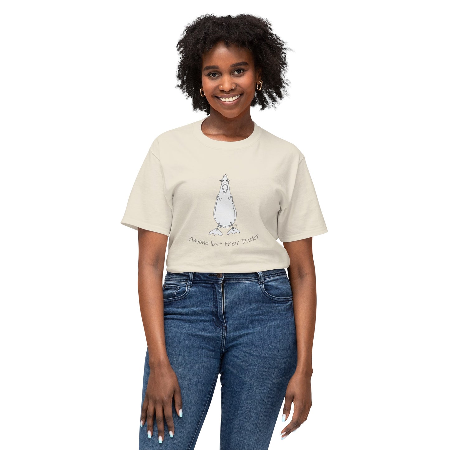 Duck Lovers - "Anyone lost their Duck?" Unisex HD Cotton™ T-shirt by artist Marie Frederique