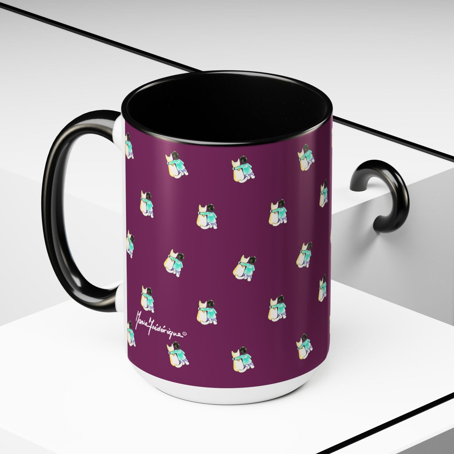 CTS Purple - Coffee Mug in 2 colors, Black or Pink, 15oz by Artist Marie Frederique