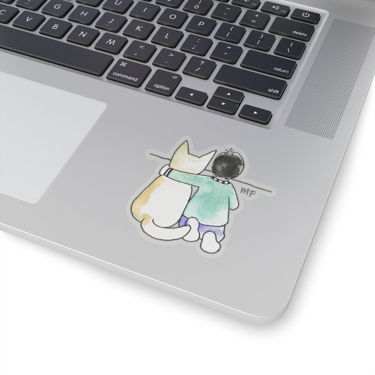 CTS Child and pet looking at the horizon, Sticker by artist Marie Frederique