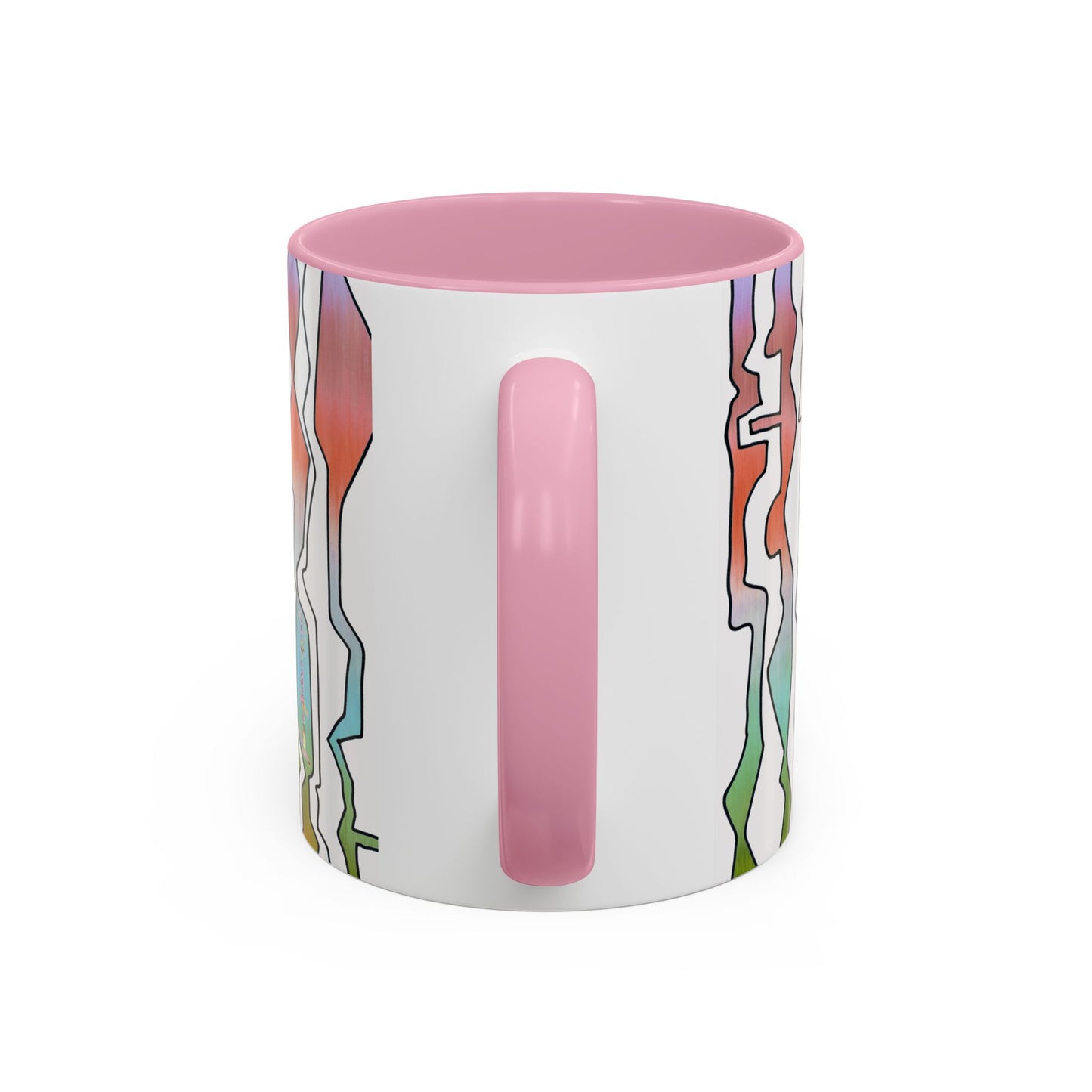 Abstract Art print in pastel colors, "Line Dancing" mug  by Artist Marie Frederique