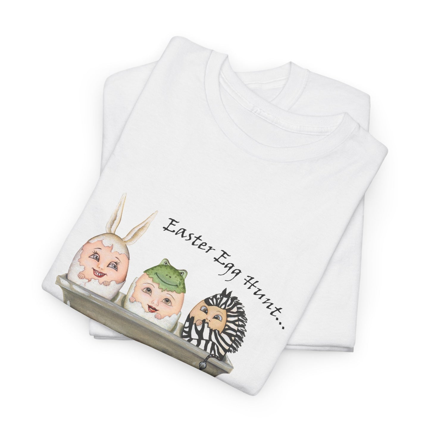 Easter Egg Hunt, Eggs in a crate - Unisex Heavy Cotton Tee by artist Marie Frederique