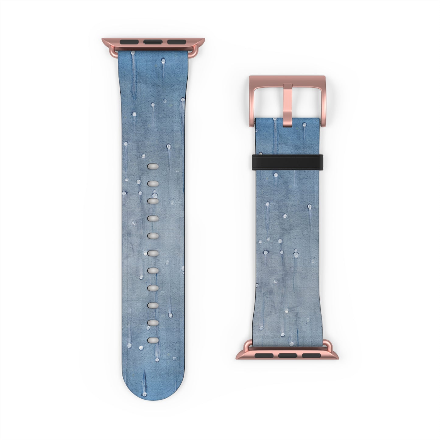 Blue Planet Series, Jean Wet look faux leather Watch Band by artist Marie Frederique