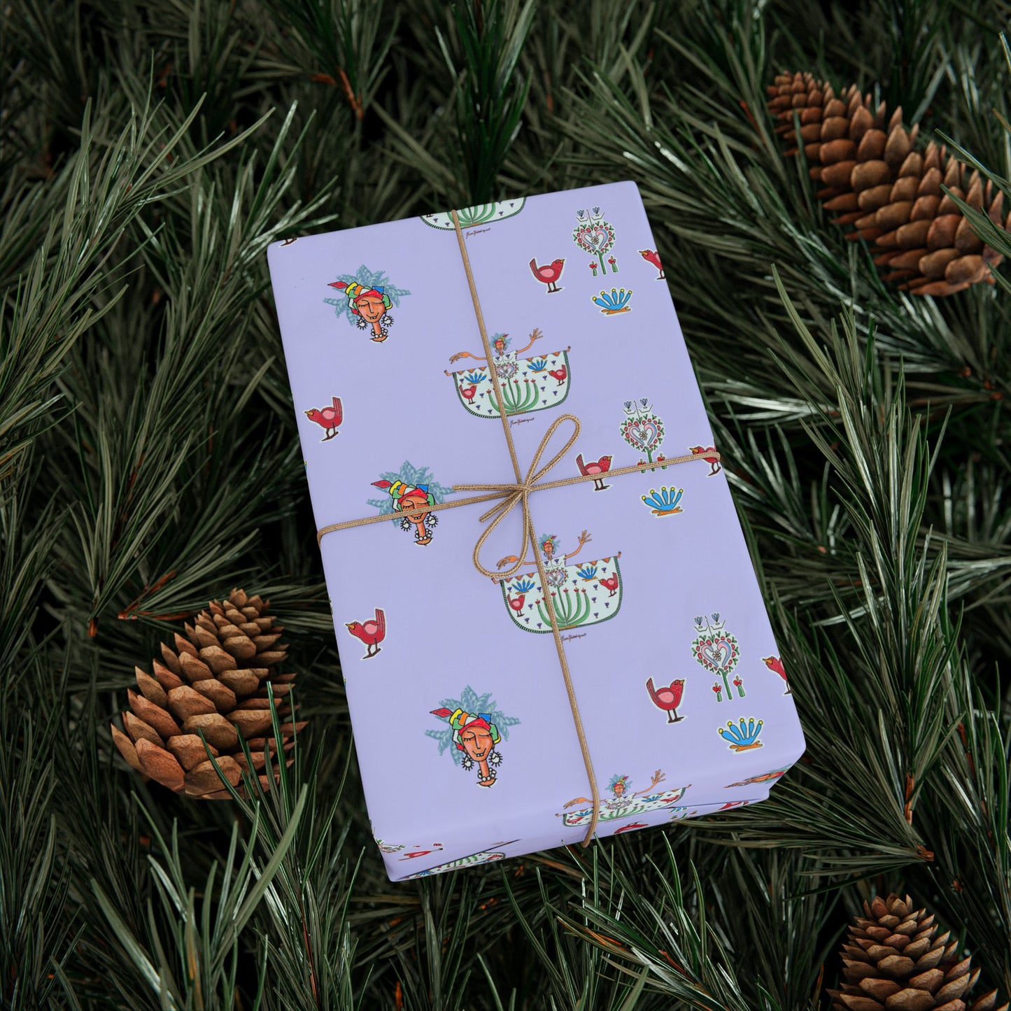Lavender Tropical Dancer Wrapping Paper — Gift Wrap for Birthdays & Playful Occasions by artist Marie Frederique