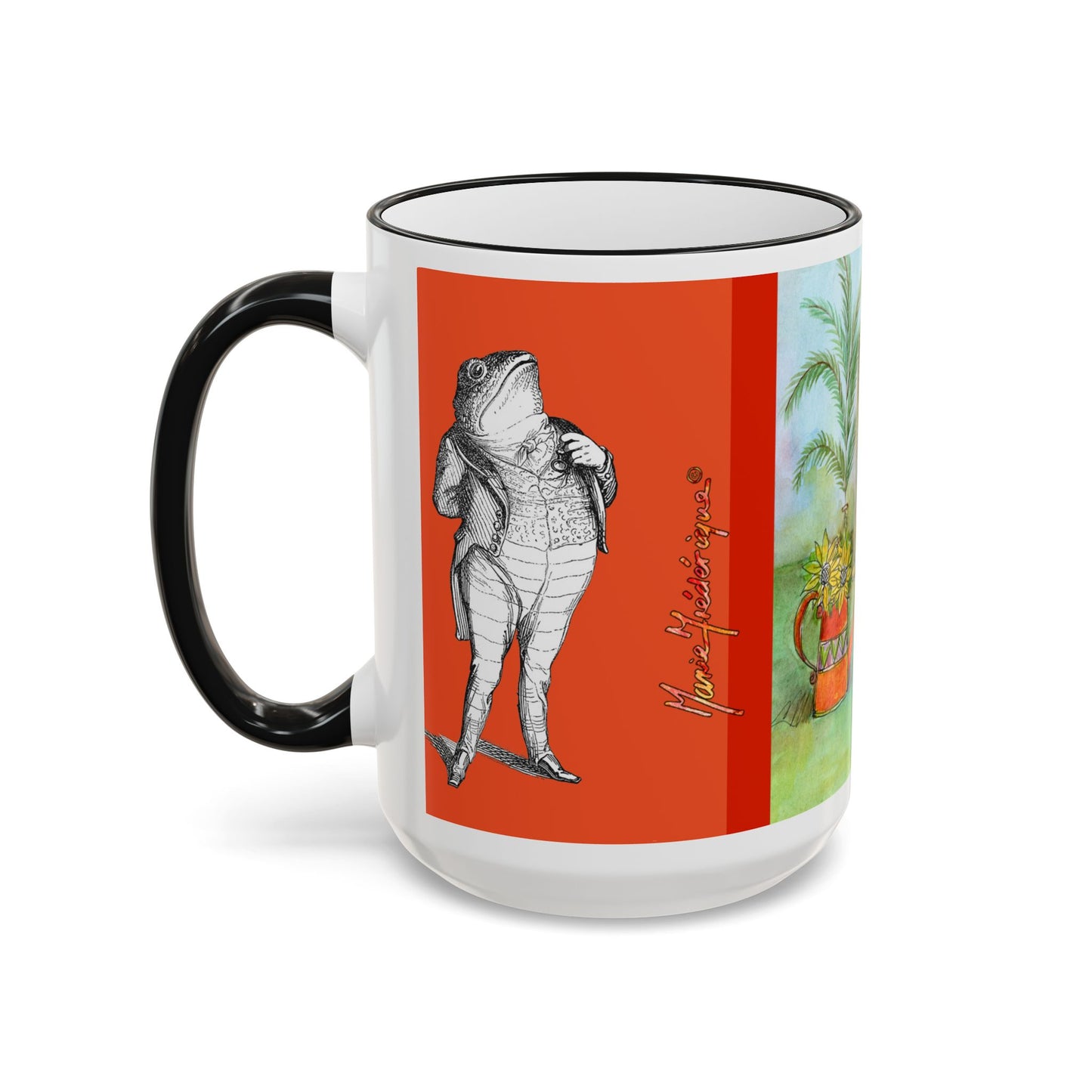Hippo in bathtub Lounge Mug — Whimsical Zoo Animal Coffee Cup (11oz/15oz) by artist Marie Frederique